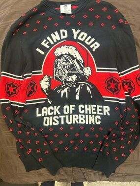 Star Wars Black Red White "I Find Your Lack of Cheer Disturbing" Sweater